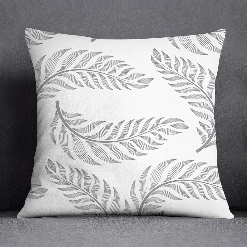 DecorBites™ Geometric Floral Print Lumbar Pillow Case 45X45cm Sofa Cushion Cover