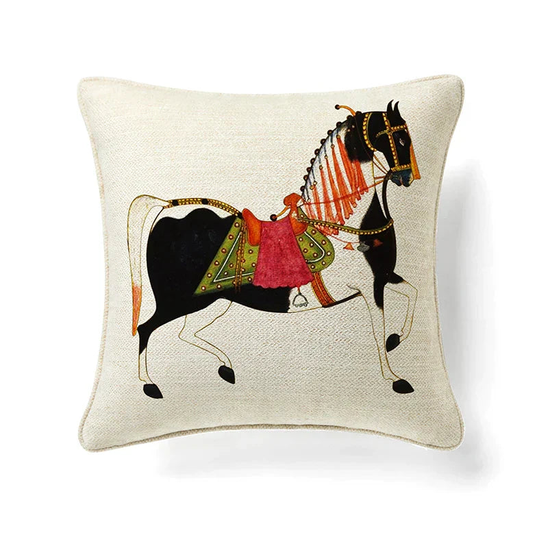 DecorBites™ Guvinci Horse Decorative Cushion Cover 45x45cm for Living Room Sofa