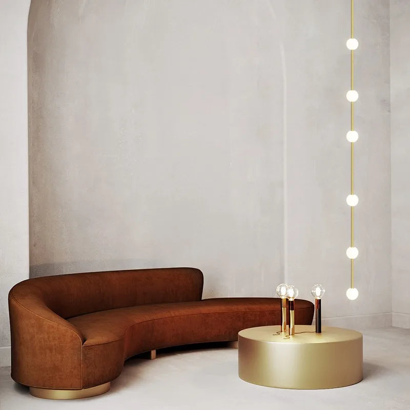 DecorBites™ Linear Glass Art Chandelier | Minimalist Black/Gold | 5/6/7/8 Heads Creative Design