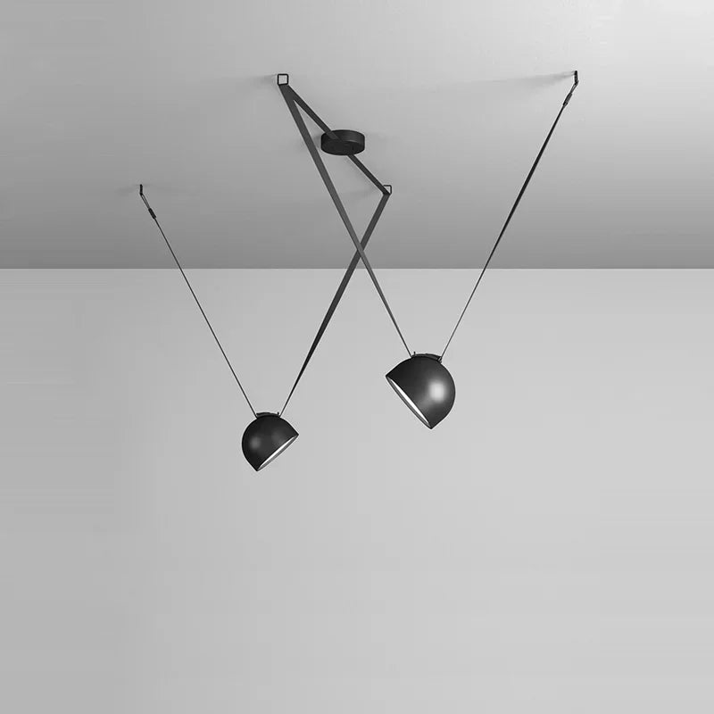 DecorBites™ Art Deco Cross Belt Black Orange Lustre Hanging Lamp for Living Room