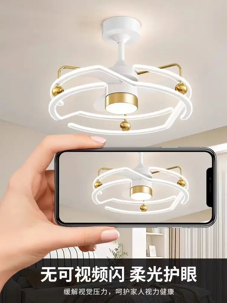 DecorBites™ Cream Bedroom Ceiling Fan Light with Remote Control, Elegant Bedroom Lamp Fixtures