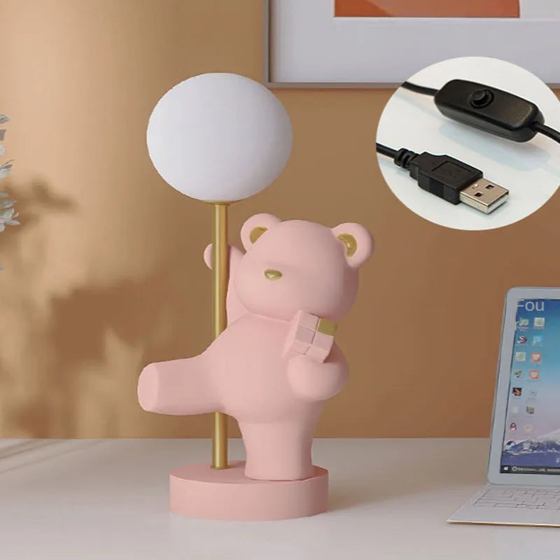 DecorBites™ Bear Princess Desk Night Light USB LED Lamp