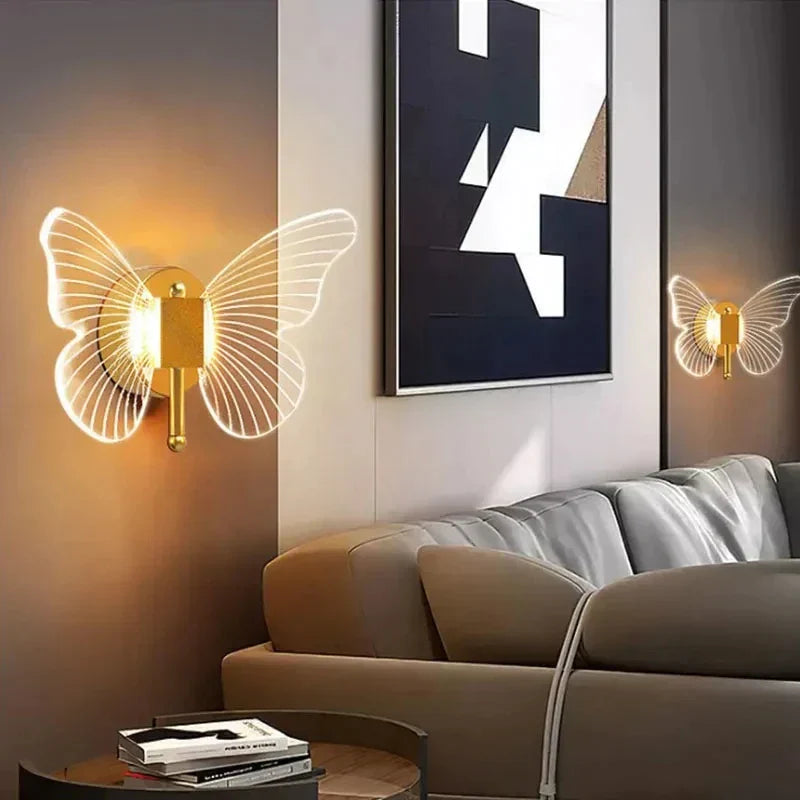 DecorBites™ Gold LED Butterfly Pendant Lights for Home Staircase, Living Room, Bedroom Chandeliers
