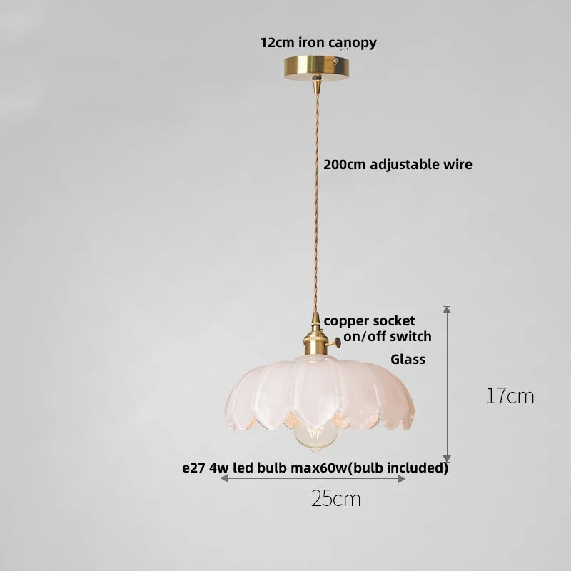 DecorBites™ Glass LED Pendant Lamp with Wood Handle - Modern Nordic Hanging Light