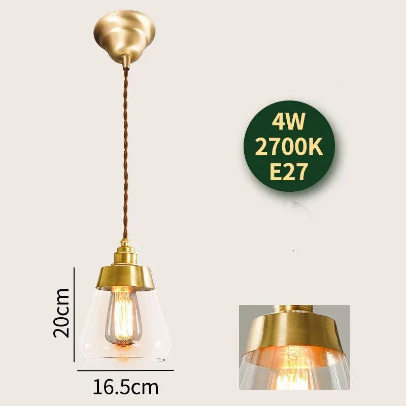 DecorBites™ Glass Lamp LED Pendant Light Fixture with Copper Socket for Nordic Modern Home Decor