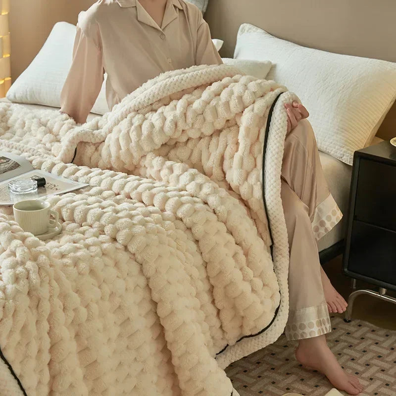 DecorBites™ Cozy Flannel Fleece Blanket for Warm Autumn Winter Sleep