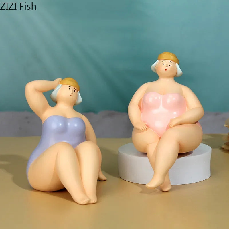 DecorBites™ Beach Swimsuit Women Resin Sculpture Figure Desk Ornament Room Decor