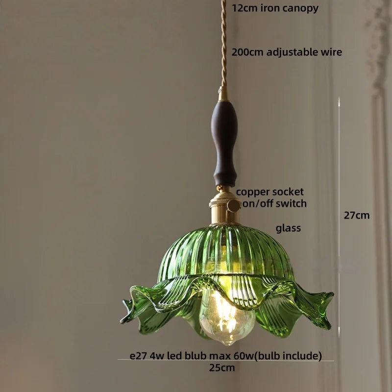 DecorBites™ Amber Glass LED Pendant Light Modern Nordic Hanging Lamp