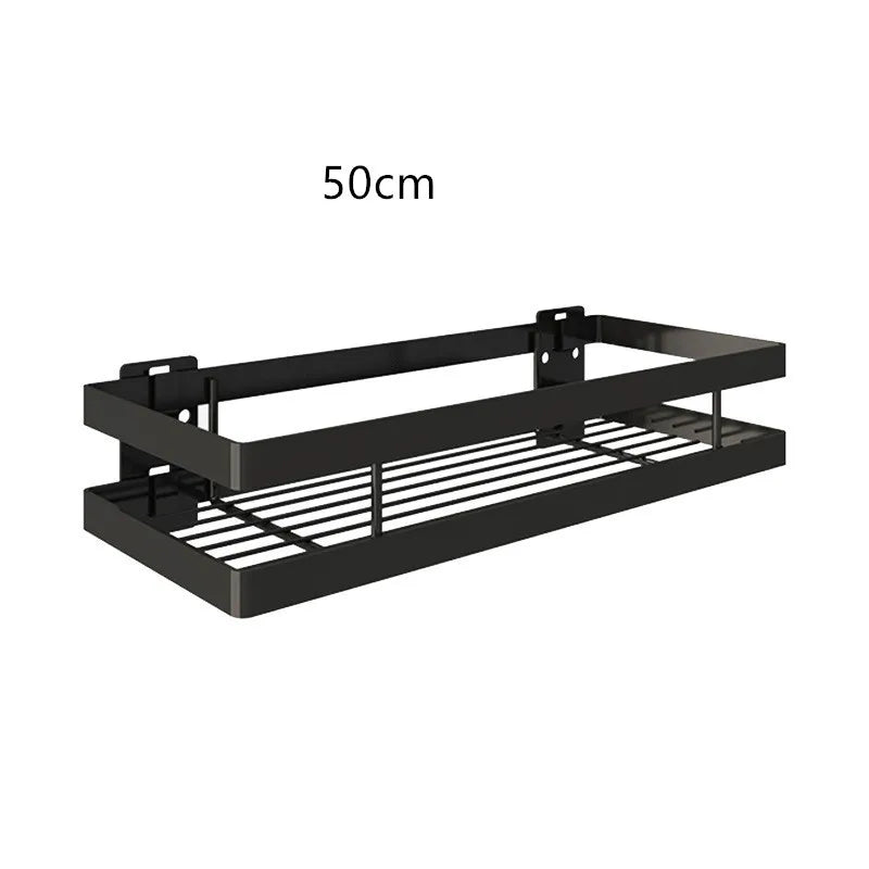 DecorBites™ Black SUS 304 Bathroom Shelf Shower Storage Basket Holder for Shampoo & Bath Essentials