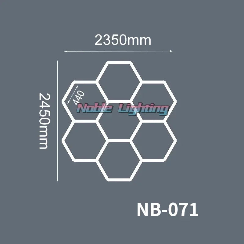 DecorBites™ Geometric LED Lights for Exhibition Car Detailing Garage Workshop - Polygonal Snowflake Theme