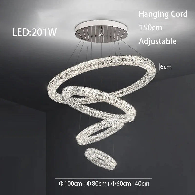 DecorBites™ Crystal LED Chandelier - Modern Luxe Living Room Lighting