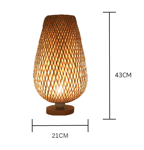 DecorBites™ Bamboo Table Lamp Handmade Bedroom Living Room Decor Wood Light