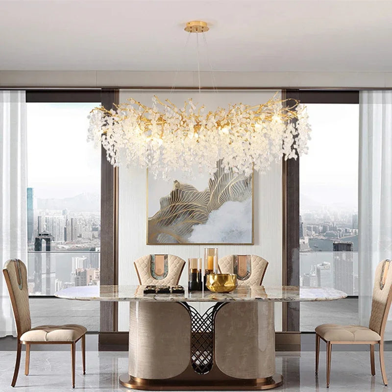 DecorBites™ Crystal Money Tree Chandelier - Modern LED Suspension Light for Luxury Living Areas