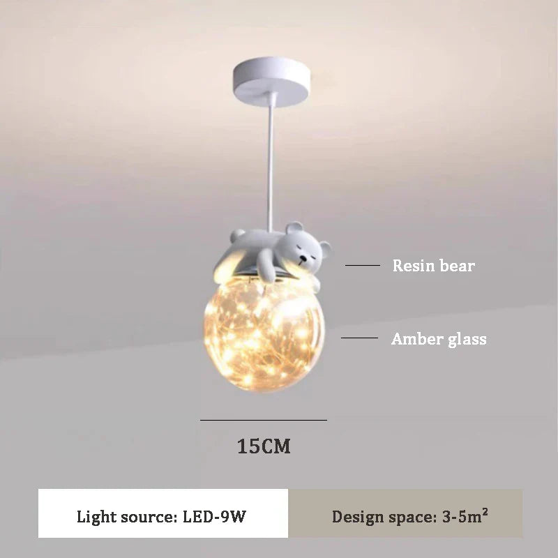 DecorBites™ Children's Room Animal LED Chandelier - Modern Glass Lights for Baby Boy Girl Bedroom