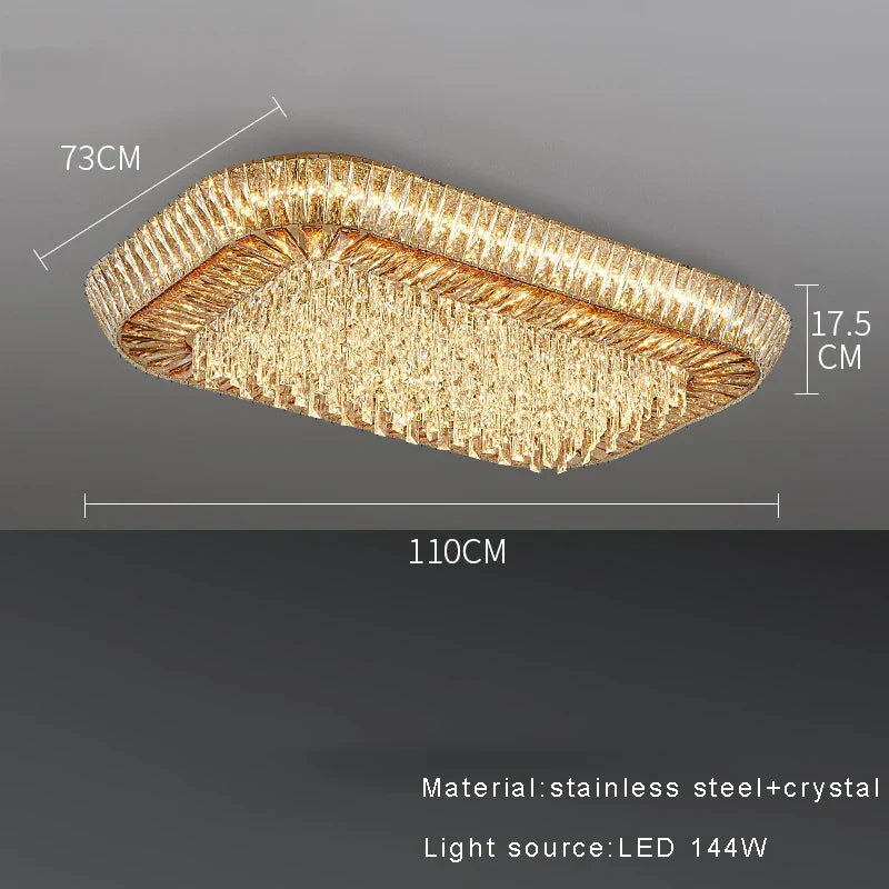 DecorBites™ Amber Crystal Ceiling Chandelier: Luxe LED Home Decor Light Fixture