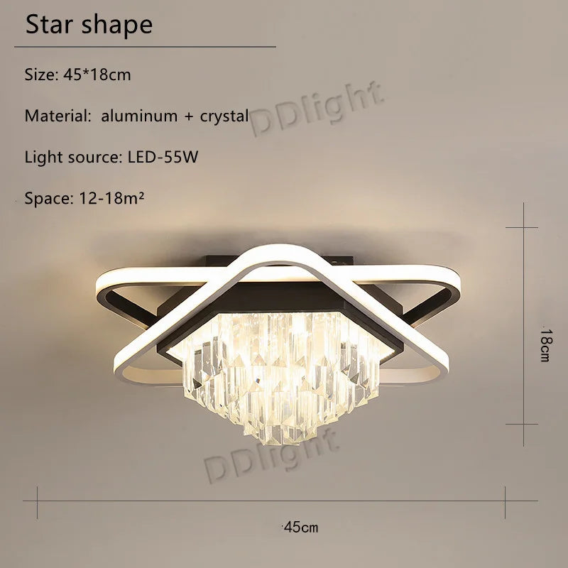 DecorBites™ Crystal Industrial Pendant Lamps Set for Modern Living Room Bedroom Kitchen Decor