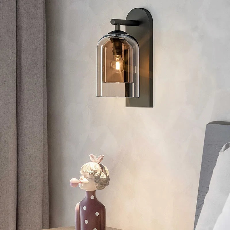 DecorBites™ Double Glass Wall Art Light - Luxury Nordic Style for Bedroom and Aisle Decor