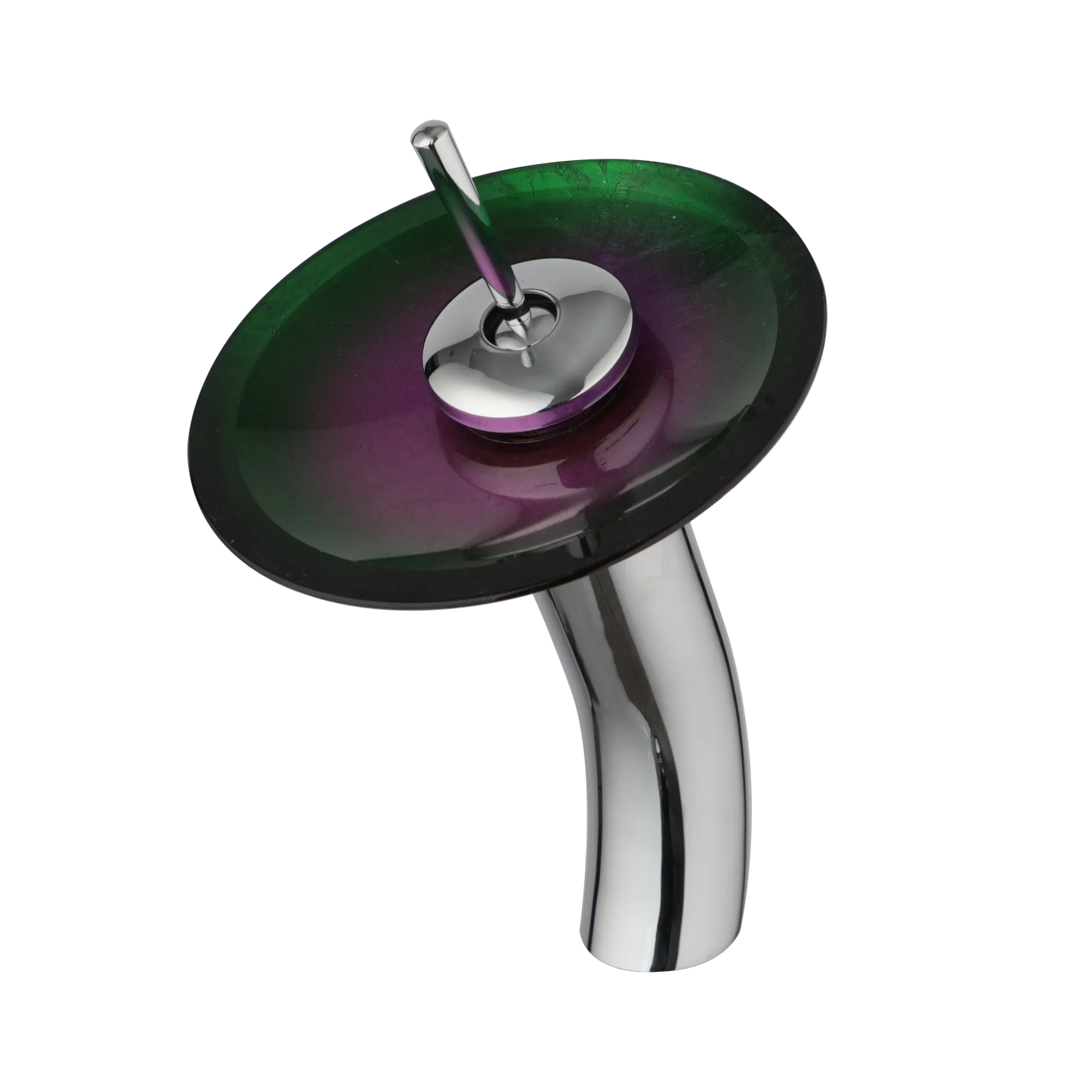 DecorBites™ Glass Rocker Handle Basin Faucet, Waterfall Mixer Taps, Chrome Finish