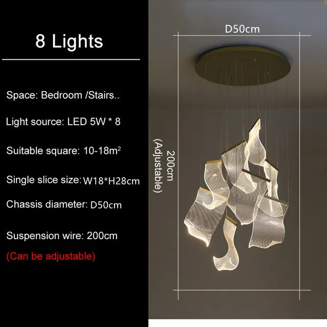 DecorBites™ LED Light Guide Ceiling Chandelier modern Novelty for Home Decor Lighting