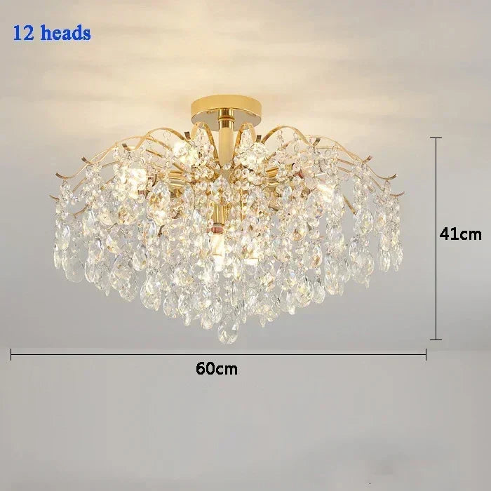 DecorBites™ Crystal LED Chandelier Ceiling Lamp Modern Living Room Bedroom Light