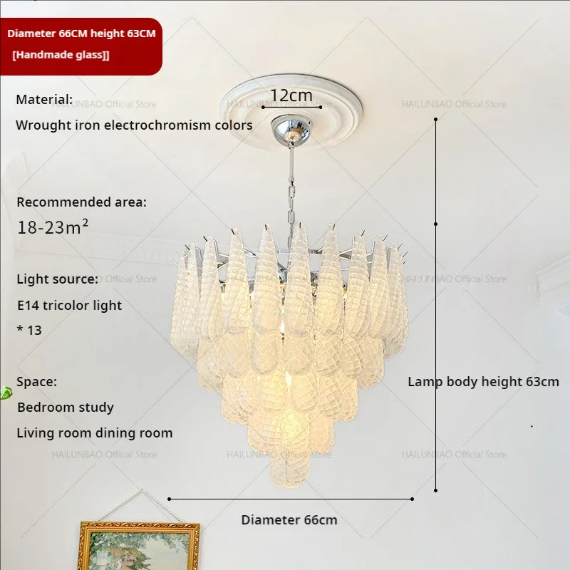 DecorBites™ Crystal Glass Chandelier for Living, Dining & Bedroom - Elegant Medieval Art