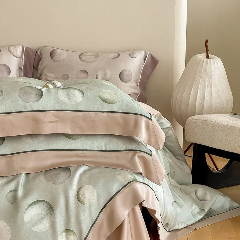 DecorBites™ Egyptian Cotton Bedding Set Queen King Ru Double, Quilt Cover Sheet Pillowcase