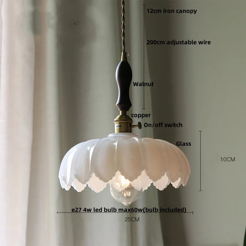 DecorBites™ Amber Glass LED Pendant Lamp 200cm Wire Adjustable Nordic Modern Simple Hanging Lights