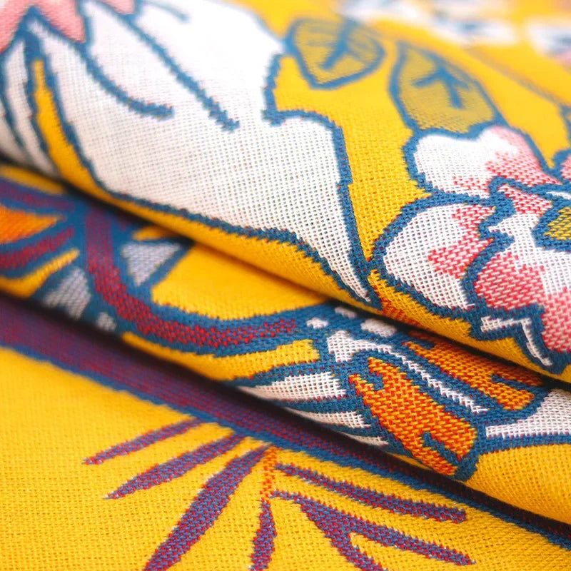DecorBites™ 100% Cotton Large Bath Towel 80x160cm - Absorbent, Quick-Drying, Four Seasons, Flowers and Bird Design