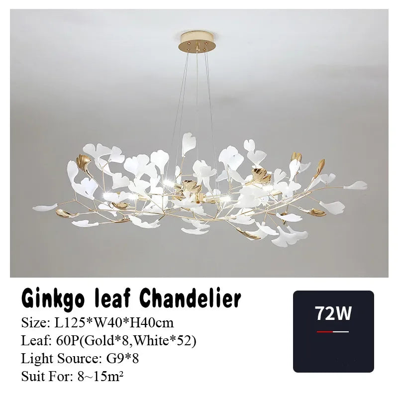 DecorBites™ Ginkgo Leaf Pendant Chandelier for Nordic Romantic Living Room Decor