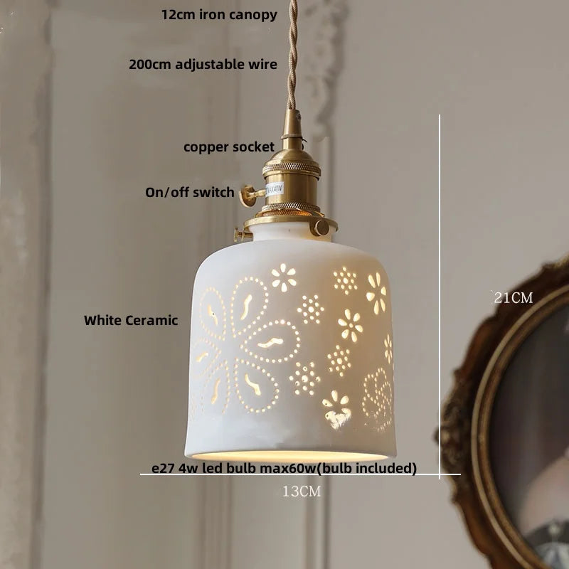DecorBites™ Ceramic LED Pendant Lights Modern Nordic Indoor Hanging Lamp
