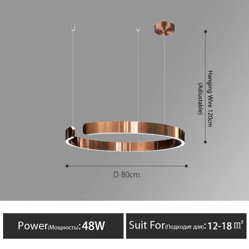 DecorBites™ LED Round Ring Chandelier for Dining Room, Living Room, and Bedroom