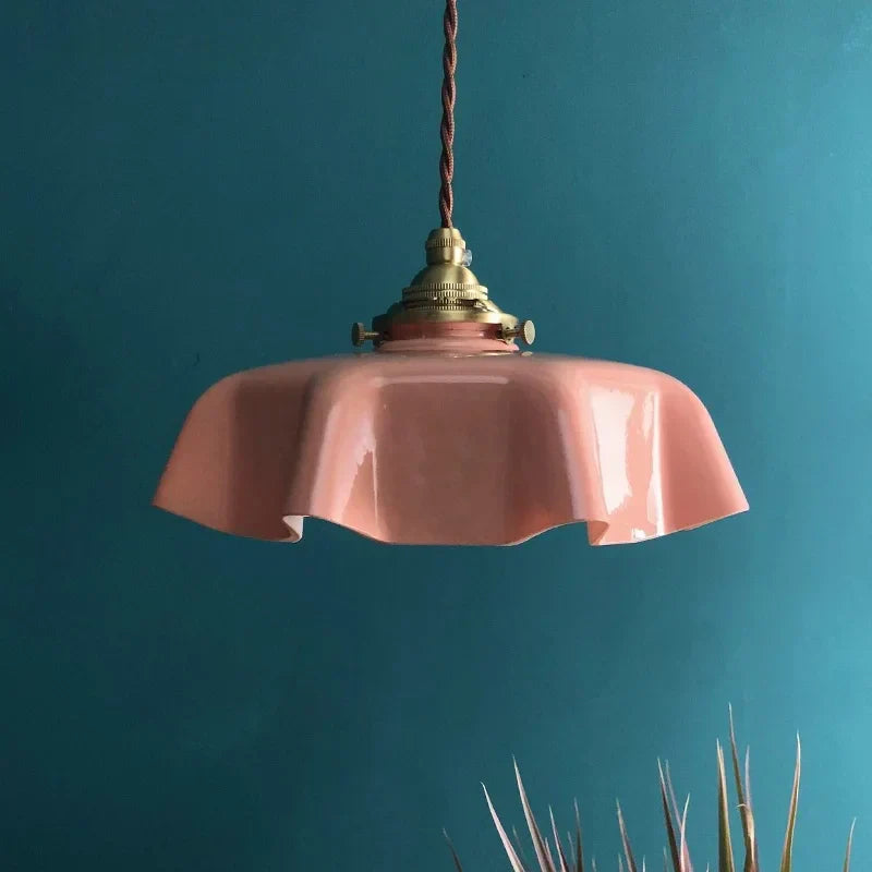 DecorBites™ Cream Glass Copper LED Pendant Lamp for Kitchen Bedroom Living Room