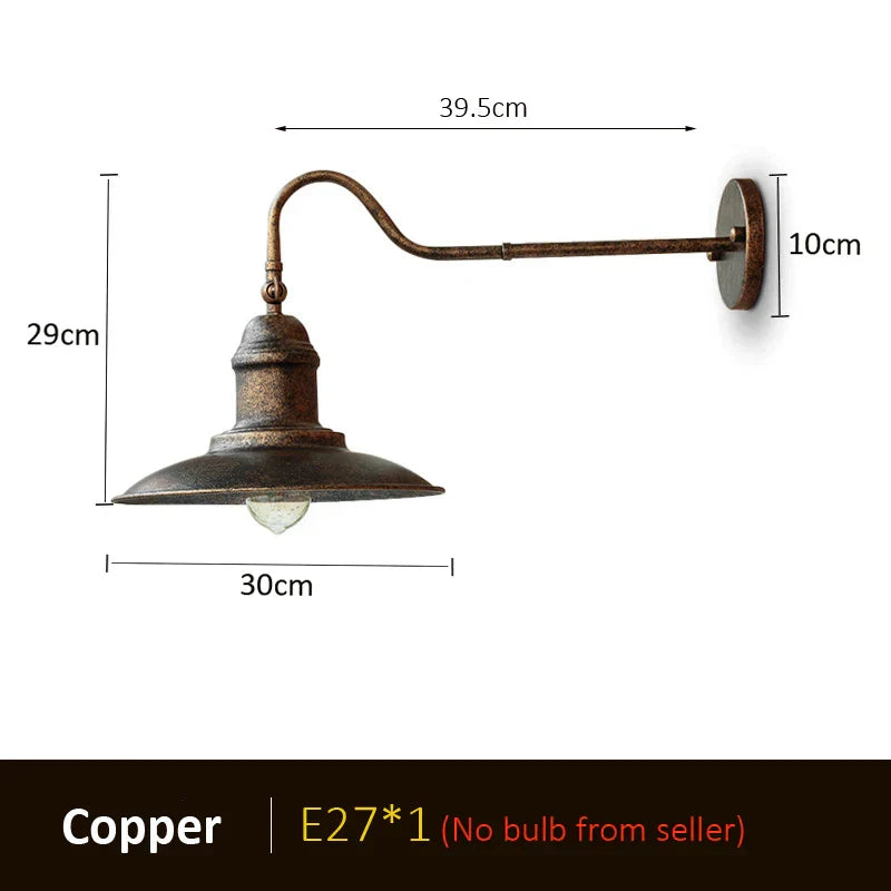 DecorBites™ Industrial Outdoor Wall Lamp for Porch Garden Light Stair Bedroom Lighting