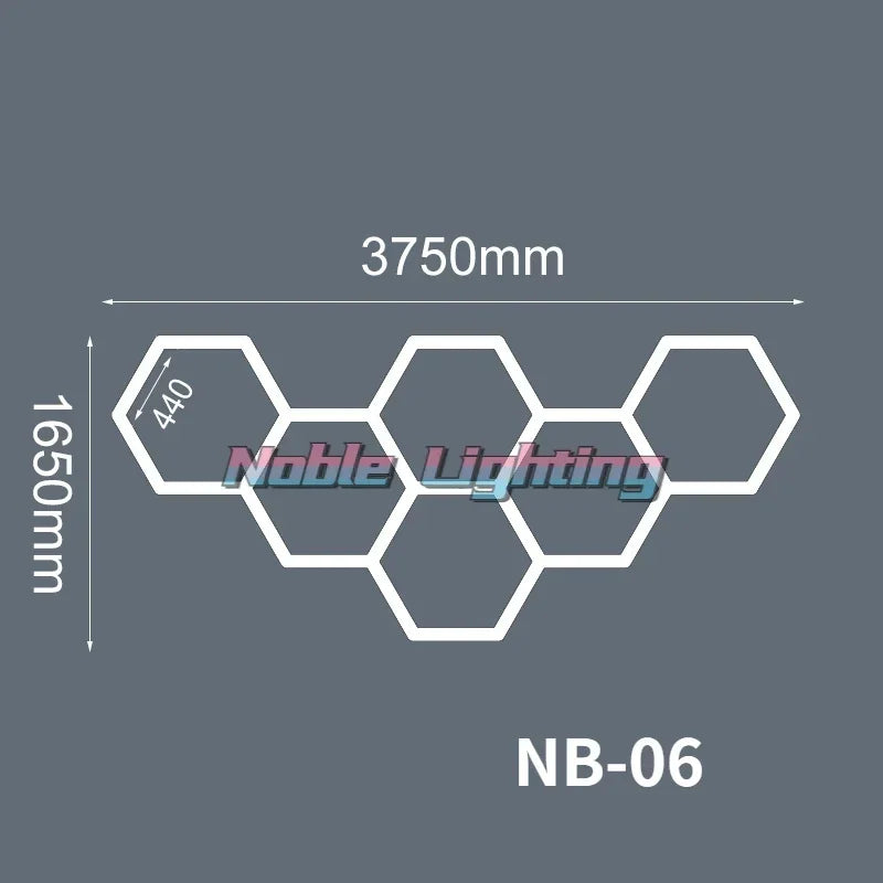 DecorBites™ Geometric LED Lights for Exhibition Car Detailing Garage Workshop - Polygonal Snowflake Theme