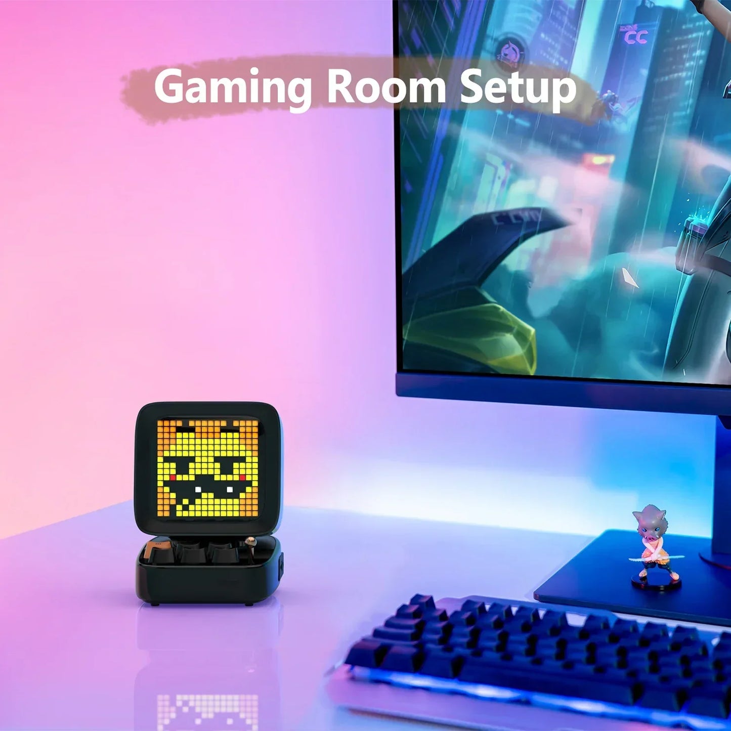 DecorBites™ Ditoo Retro Pixel Art Bluetooth Speaker Alarm Clock LED Display Board