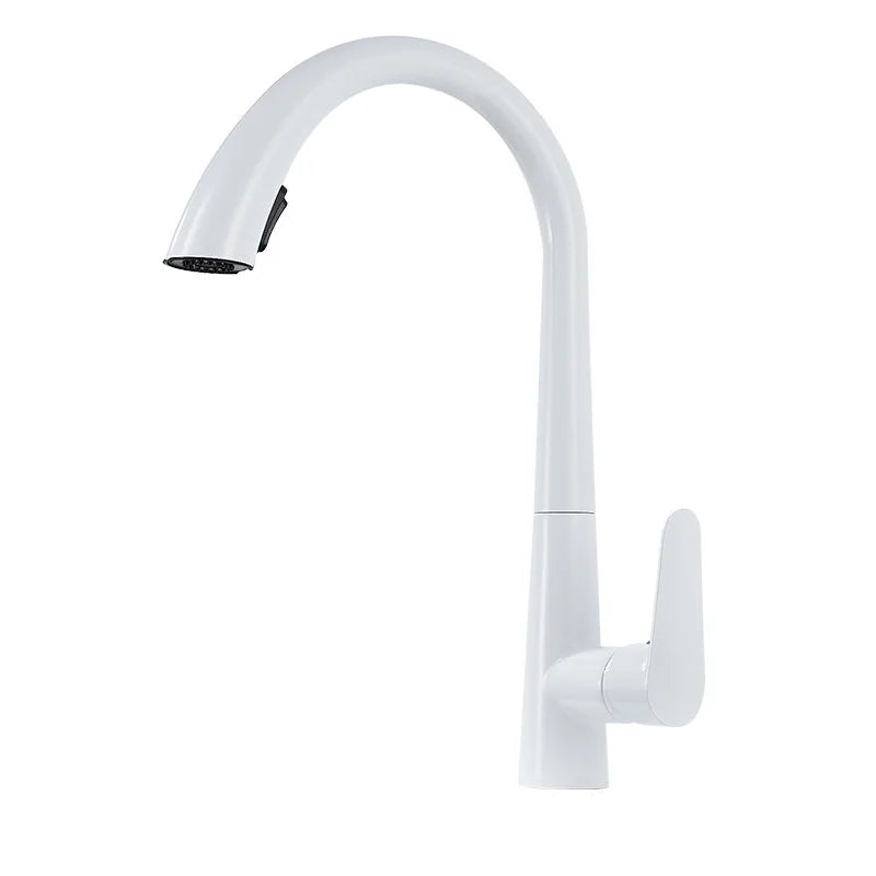 DecorBites™ Black Brushed Gold Kitchen Faucet with Pull Out Spring Spout
