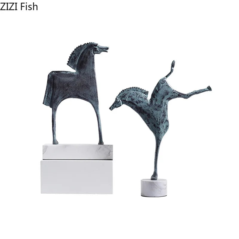 DecorBites™ Iron Horse Statue - Modern Desk Decor & Room Ornaments