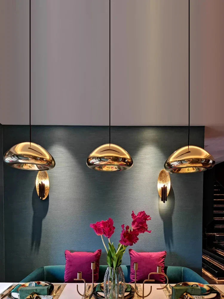 DecorBites™ Glass Gold Ceiling Pendant Lamps LED Dining Bar Kitchen Lighting Fashion Lustres