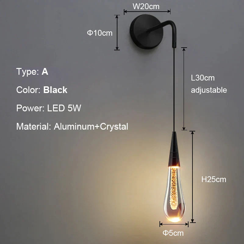 DecorBites™ Crystal LED Wall Lamp: Elegant Bedside Lighting for Home Decor & Ambiance
