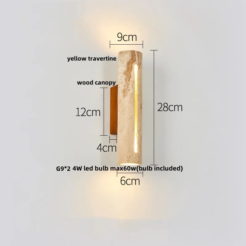 DecorBites™ LED Stone Clock Wall Lamp Sconce, Modern Nordic Yellow Cave Bathroom Mirror Light
