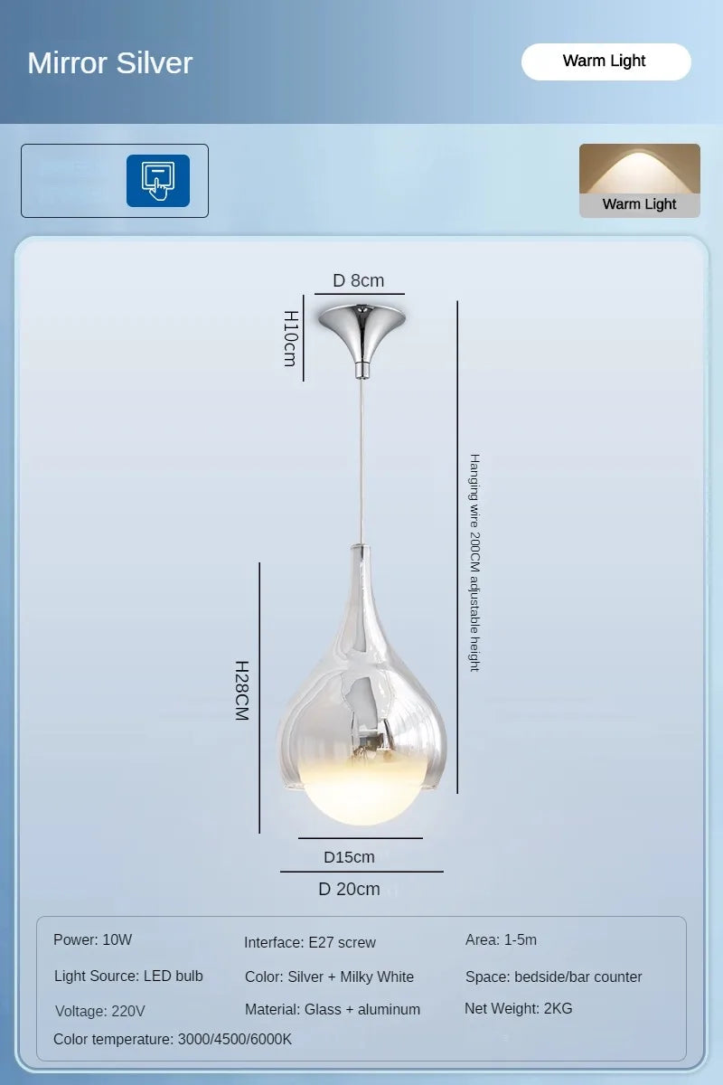 DecorBites™ LED Water Droplet Ceiling Chandelier - Modern Bedroom Pendant Lamp