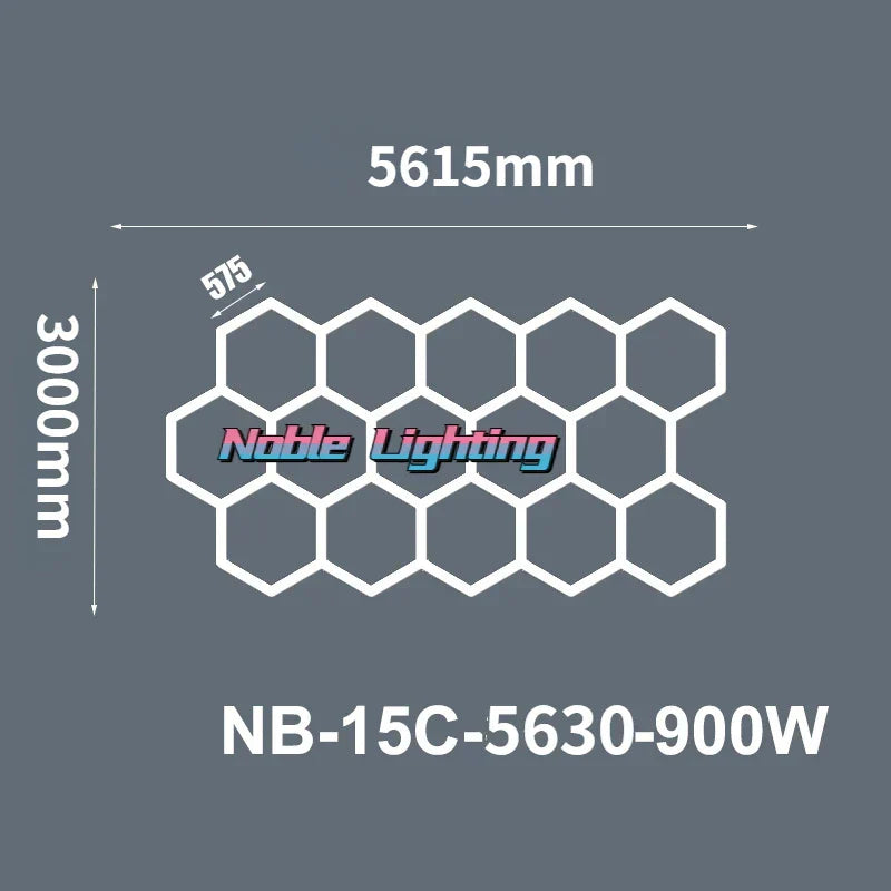 DecorBites™ 6500K LED Hexagrid System for Workshop, Gym, Studio - 2 Year Warranty