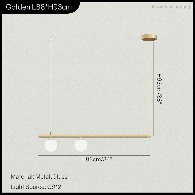DecorBites™ Linear Minimalist Chandelier Pendant Light for Living Room, Dining Table Ceiling Decor
