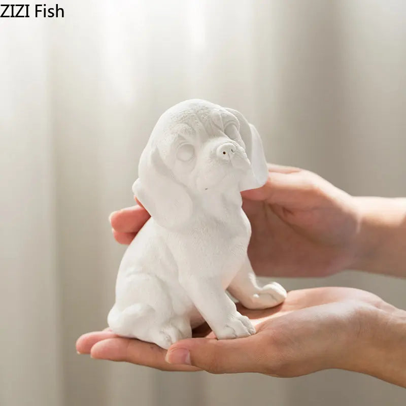 DecorBites™ French Bulldog Ceramic Sculpture Miniature Figurine Desk Decoration Ornament