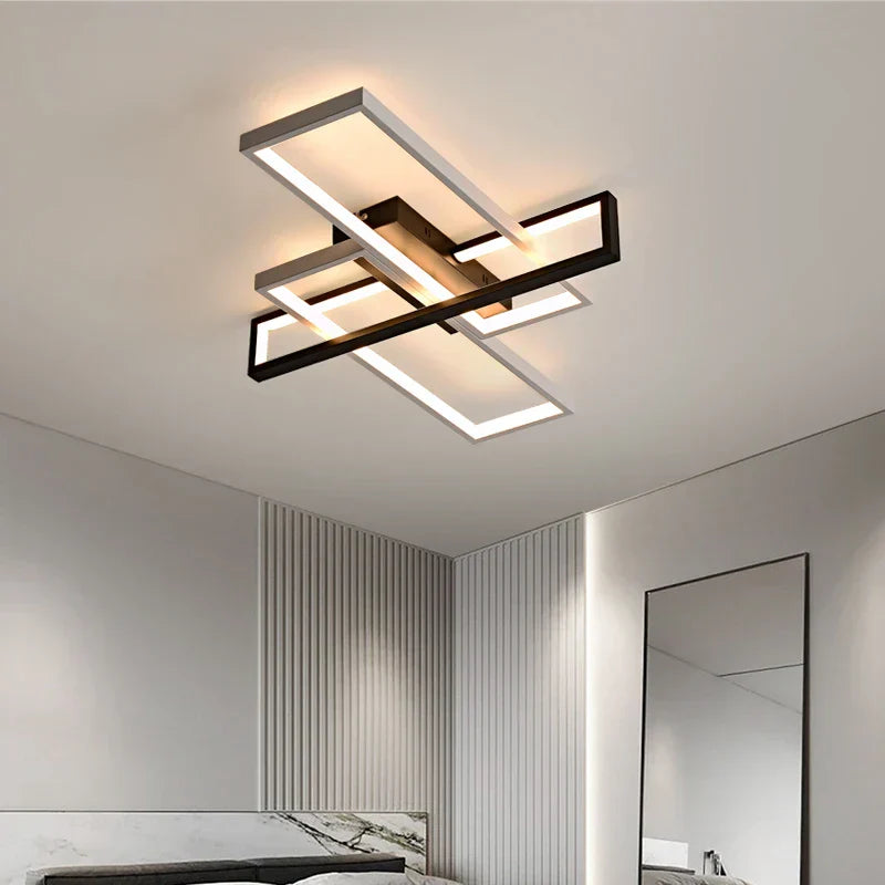 DecorBites™ LED Rectangular Chandelier Art Ceiling Light for Living Room Bedroom