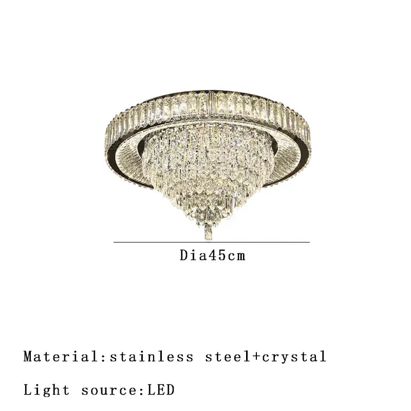 DecorBites™ Cone Crystal Ceiling Chandelier - Stainless Steel Luxury Living Room Decoration
