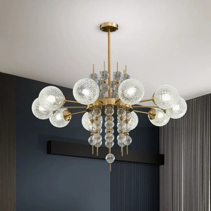 DecorBites™ Glass Ball LED Pendant Light: Modern Chandelier for Living Room Kitchen Island