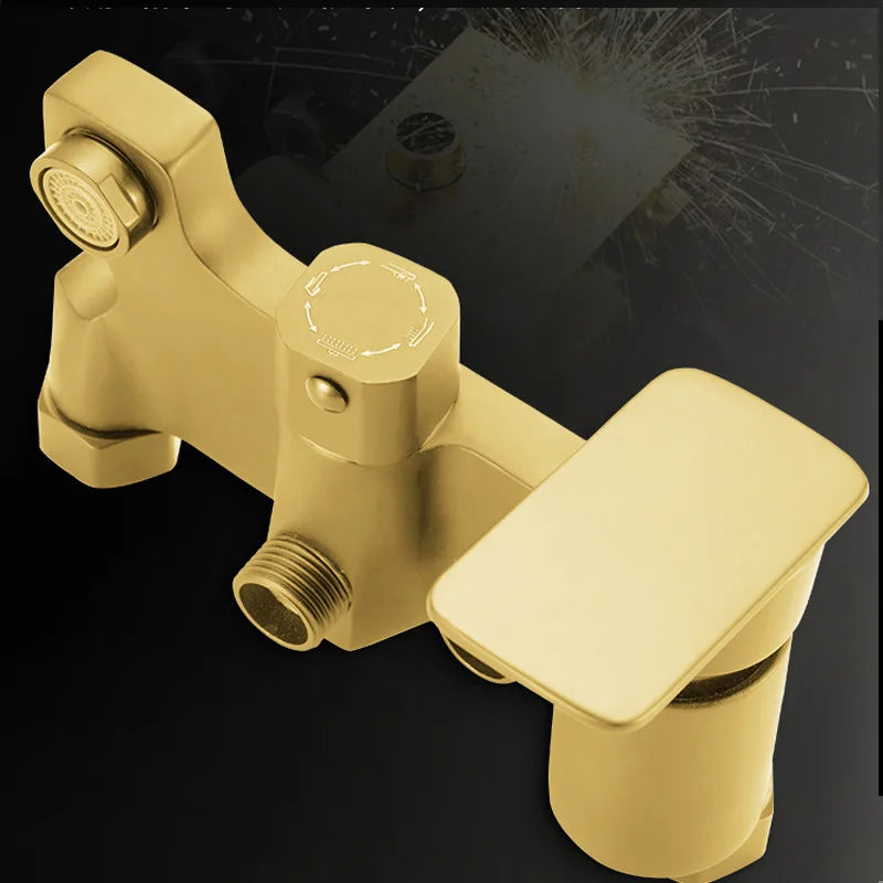 DecorBites™ Black Wall Mounted Bathroom Shower Faucet Set - Bathtub Mixer Tap