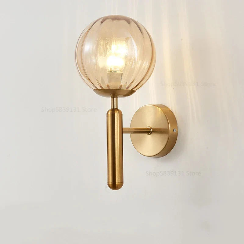 DecorBites™ Glass Ball Wall Lamp: Modern Metal Wall Lights for Home Living Room Bedroom Decoration