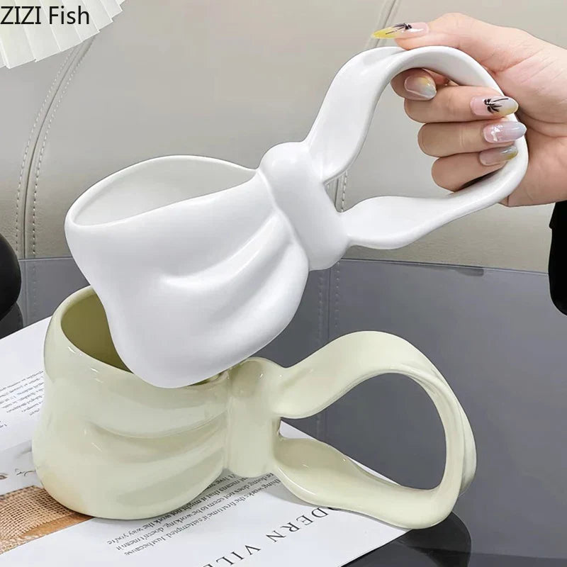 DecorBites™ Bowknot Ceramic Coffee Mug Tea Cup Juice Container